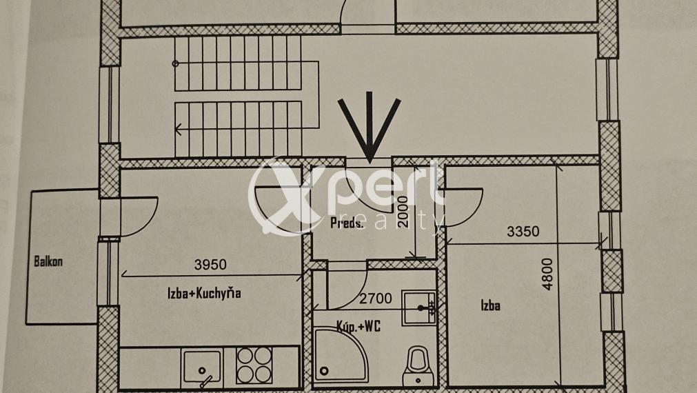 Predaj 2-i. byt s balkónom OHRADY
